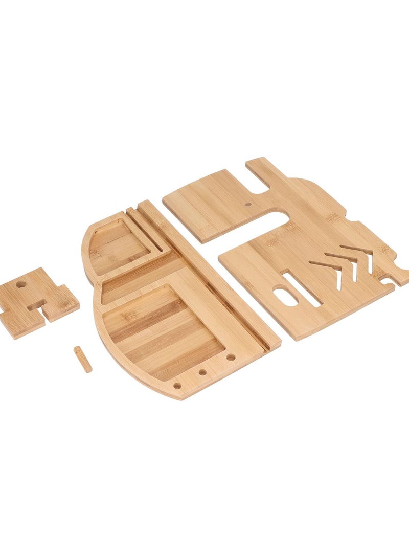 GGOOT Bamboo Wood Charging Station, Bamboo Wood Phone Docking Station Wireless Charging Station Desktop Organizer Stand Rack for Wallet Key, Accessories  - Image 3