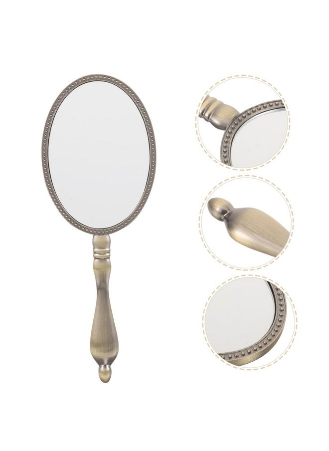 minkissy Make Up Mirror Vintage Mirror Women Hand Mirror Compact Mirror Portable Mirror Hand Mirror For Women Makeup Mirror Hand Mirror For Makeup Cosmetic Mirror Gift Travel Metal Handheld  - Image 2