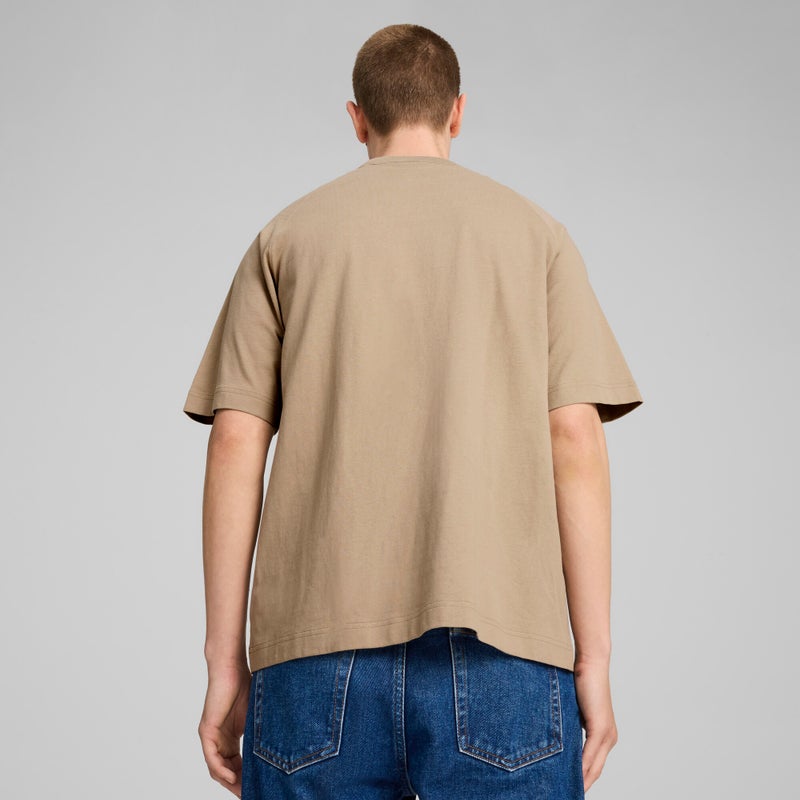 PUMA CLASSICS+ Mens Beige Oversized T-shirt - Image 2