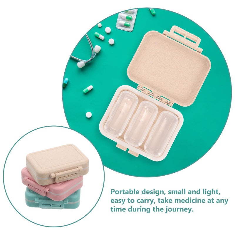 3pcs Moisture Proof Travel Pill Organizer Small Portable Pill Box With Compartments - Image 4