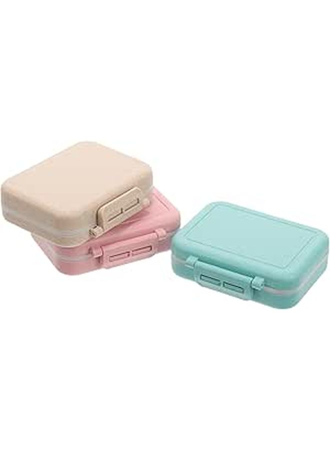 3pcs Moisture Proof Travel Pill Organizer Small Portable Pill Box With Compartments - Image 1