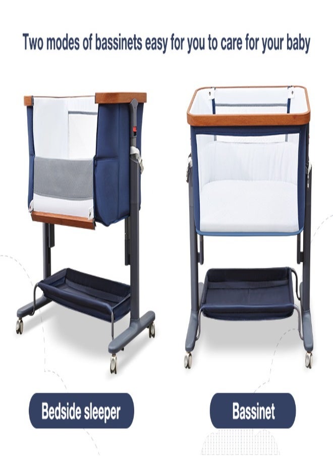 bellanina - Adjustable Height Baby Bedside Crib with Secure Attachment for Easy Night time Access - Image 1