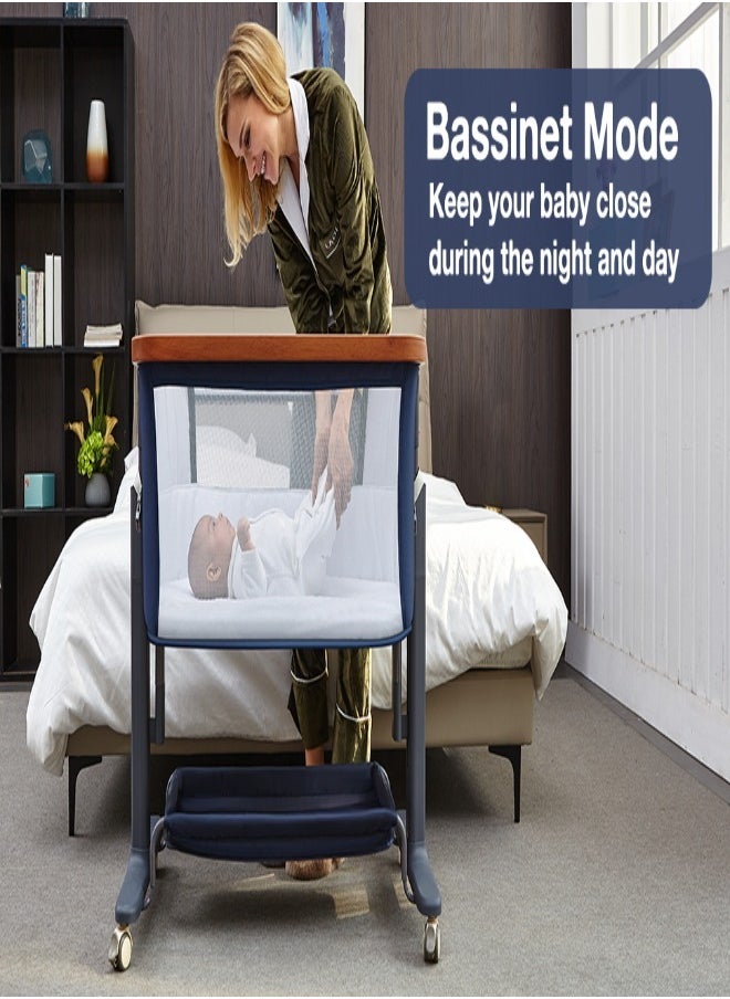 bellanina - Adjustable Height Baby Bedside Crib with Secure Attachment for Easy Night time Access - Image 1