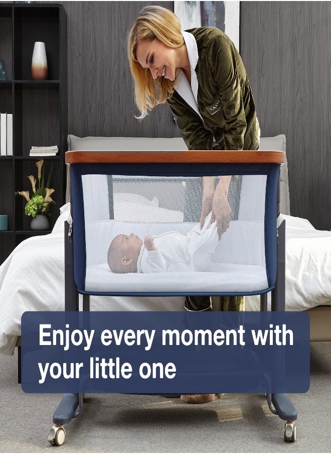 bellanina - Adjustable Height Baby Bedside Crib with Secure Attachment for Easy Night time Access - Image 1