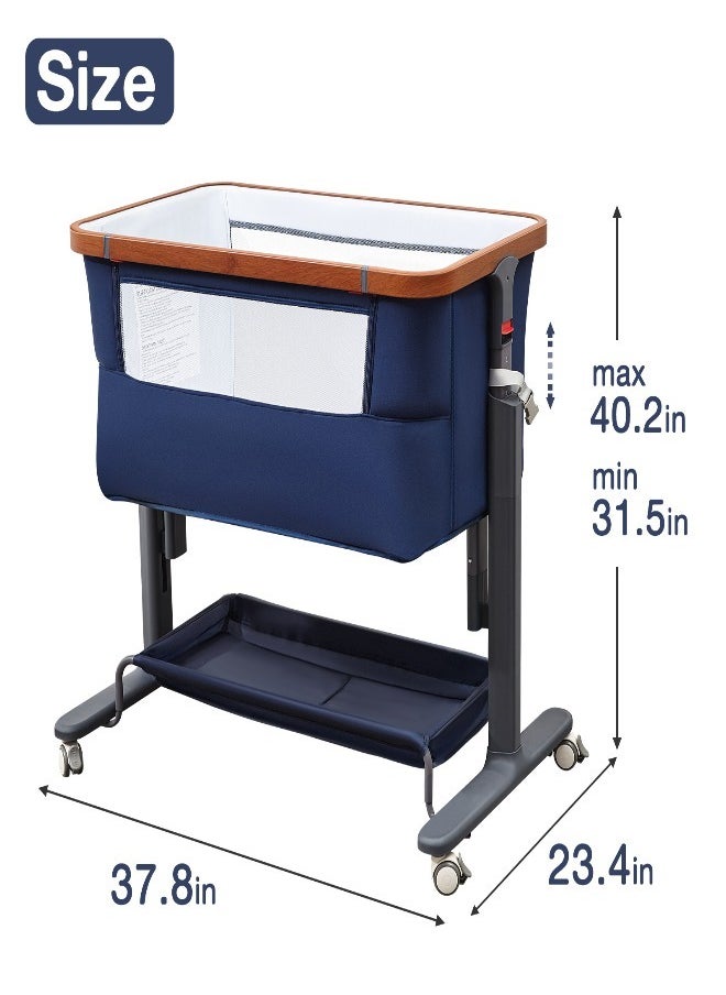 bellanina - Adjustable Height Baby Bedside Crib with Secure Attachment for Easy Night time Access - Image 1