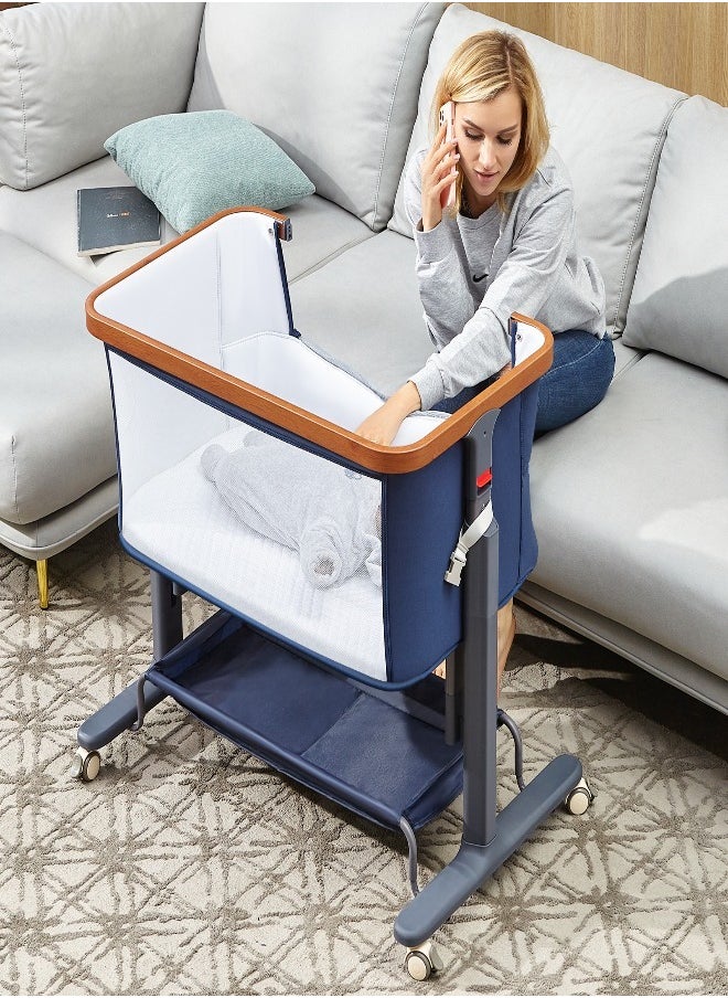 bellanina - Adjustable Height Baby Bedside Crib with Secure Attachment for Easy Night time Access - Image 1