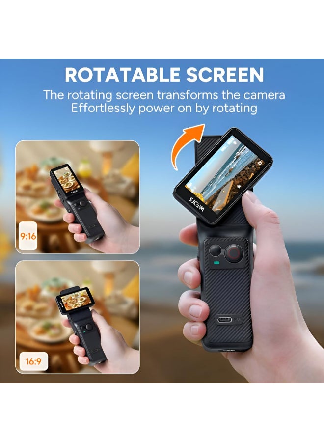 SJCAM Renewed - C400 4K Vlogging Camera with Rotatable Dual Touch Screen - Image 2