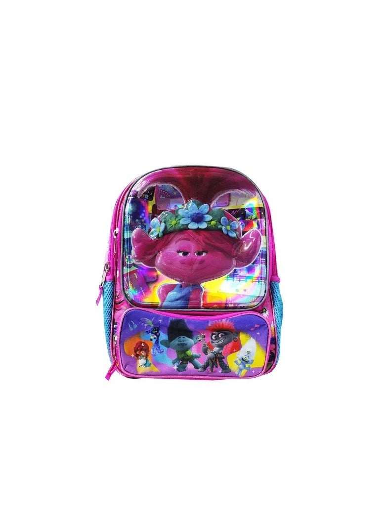 DreamWorks Trolls World tour poppy kids backpack | school back pack | girls back pack - Image 1
