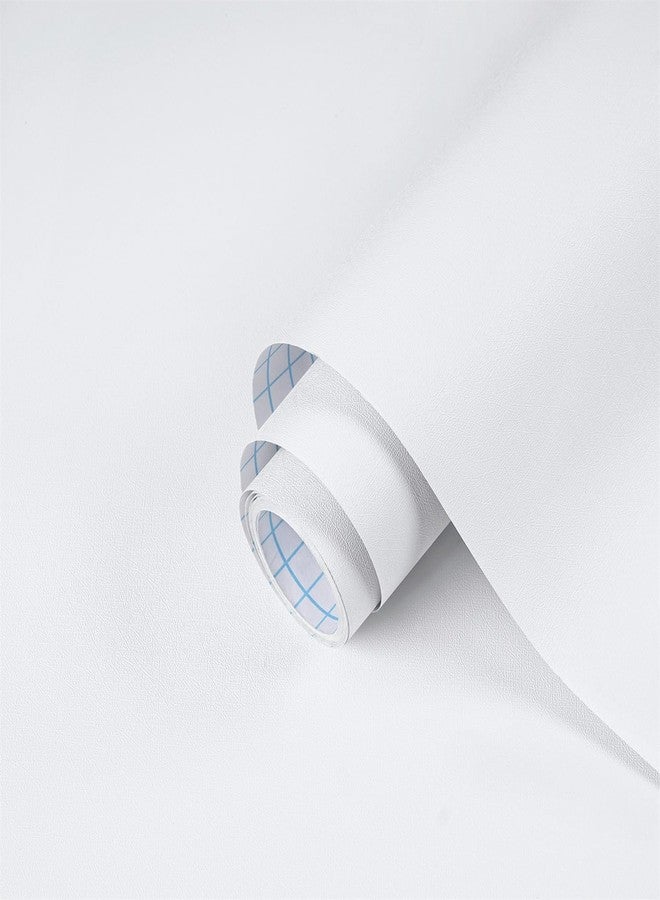 Dimoon 17.7''x118'' Peel and Stick Wallpaper White Contact Paper for New Environmentally Friendly Materials Thickening Upgrade Embossed Renter Friendly Wall Paper Modern Vinyl Wrap Countertop Bedroom - Image 1