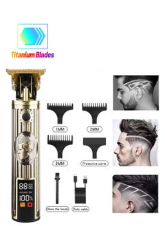 JIHAM Electric Beard Trimmer Mens Hair Clippers Cordless with LCD Screen Sharp Titanium Precision T Blade Trimmer for Men Type C Rechargeable Hair Trimmer Clippers for Men Haircut for Families and Barber  - Image 1
