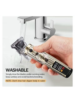 JIHAM Electric Beard Trimmer Mens Hair Clippers Cordless with LCD Screen Sharp Titanium Precision T Blade Trimmer for Men Type C Rechargeable Hair Trimmer Clippers for Men Haircut for Families and Barber  - Image 4