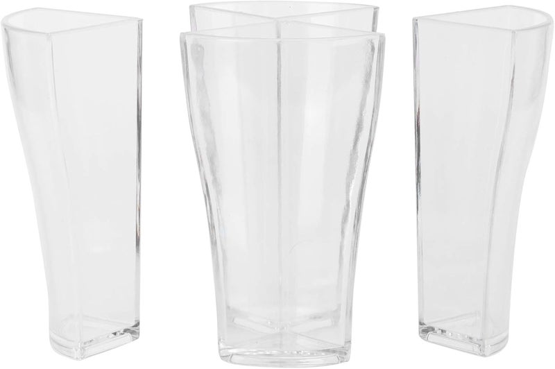 Zerodis Wine Glasses Mug Transparent Acrylic Wine Glass with Vertical Grooves Bar Party Supplies 4in 1 Beer Glass Cups (Large) - Image 1
