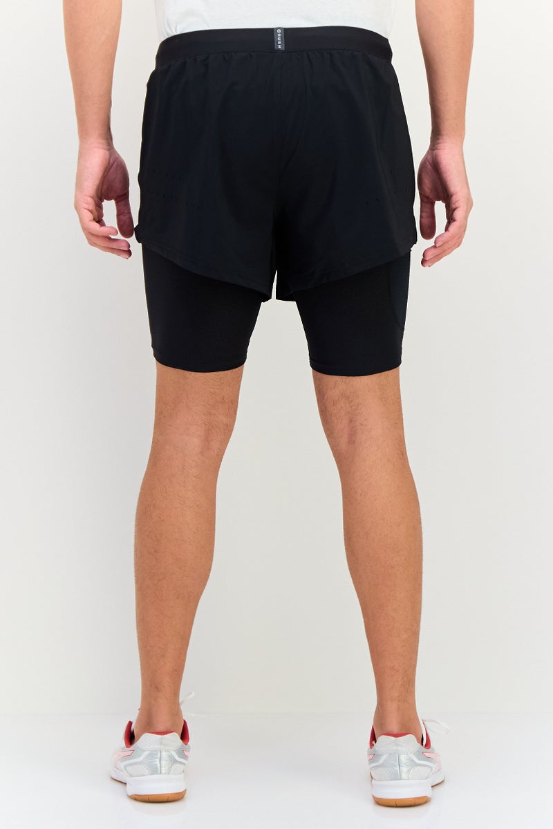 UNDER ARMOUR Men 2in1 Custom Fit Brand Logo Training Shorts, Black - Image 3