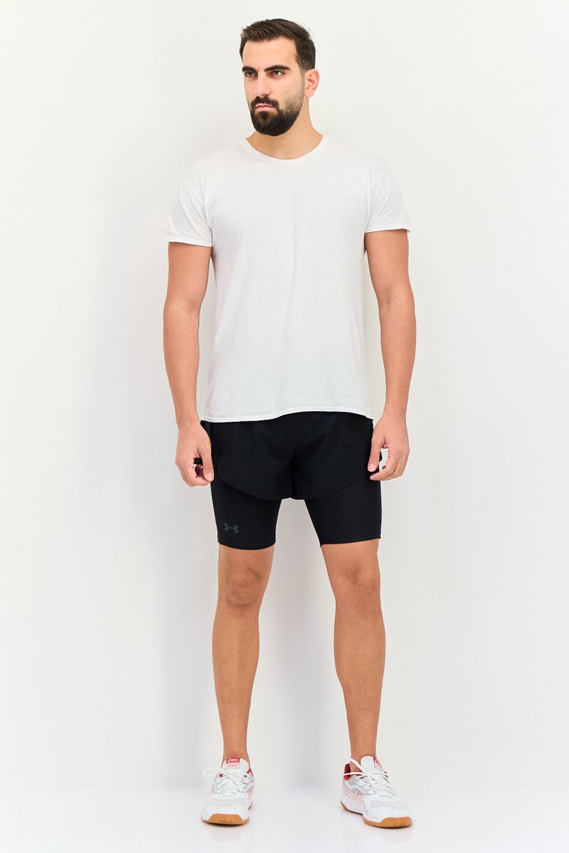 UNDER ARMOUR Men 2in1 Custom Fit Brand Logo Training Shorts, Black - Image 4