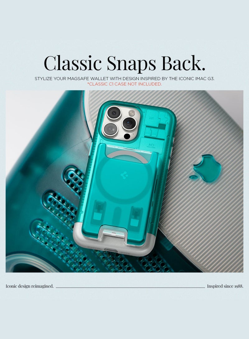 Spigen Ultra Hybrid (MagFit) Magnetic MagSafe Wallet Card Holder [3-4 Cards] for iPhone 16 Pro Max / 16 Pro / 16 Plus / 16 / iPhone 15/14/13/12 series - Classic C1 Bondi Blue  - Image 2