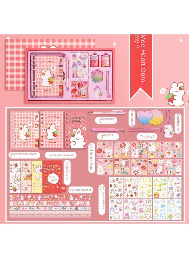 Bluejw Hand Account Book Suit Gift Box Cute Girl's Hand Account Book Cane Book Pupils Children's Tools For Making Cane - Image 1