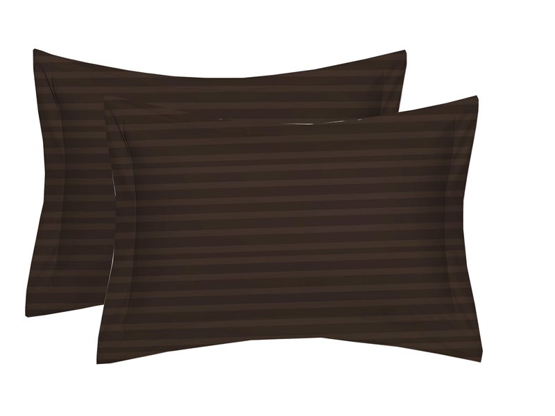 STARNSTYLE 220 Cotton Feel Glace Cotton Double Bedsheet with 2 Pillow Cover (90x90 inch) Coffee - Image 5