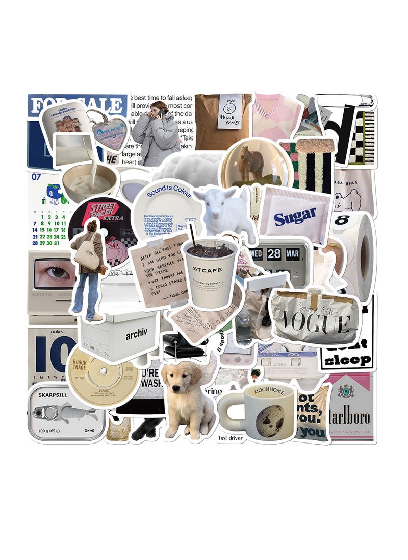 TFIXOL - 57 Minimalist Korean Stickers, Laptop Ledger, Water Cup, Ipad Phone Case Decoration, Waterproof Sticker - Image 1