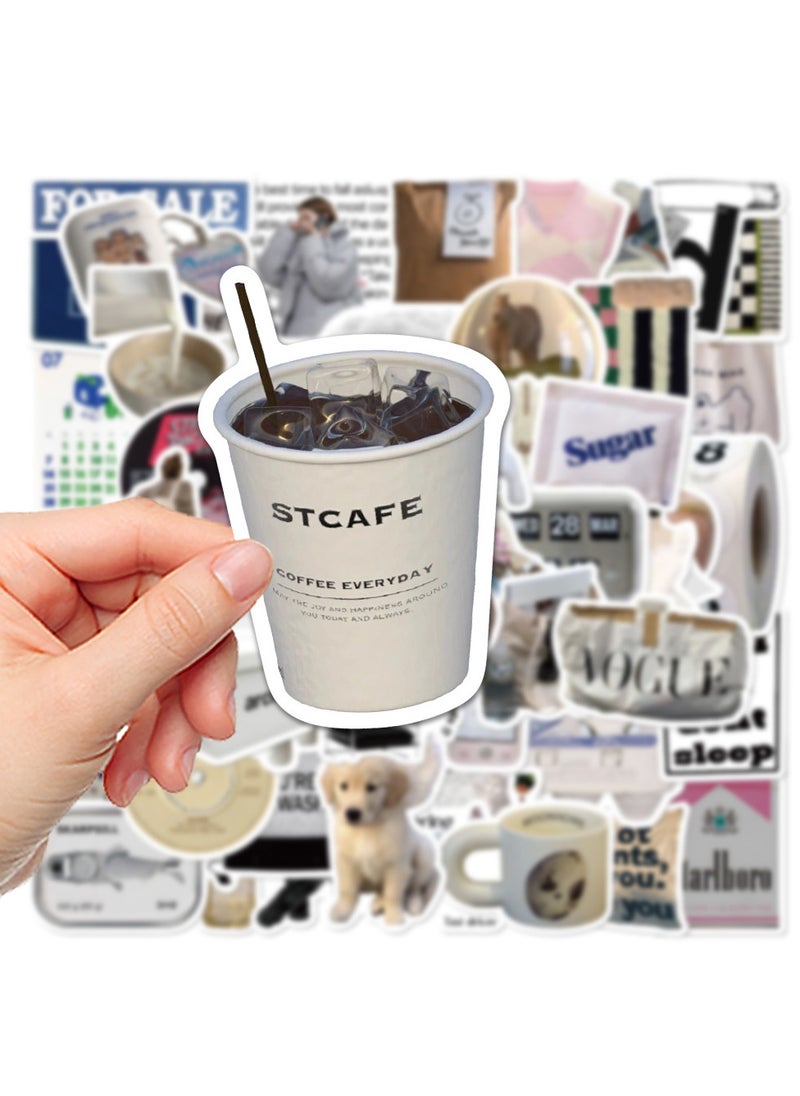TFIXOL - 57 Minimalist Korean Stickers, Laptop Ledger, Water Cup, Ipad Phone Case Decoration, Waterproof Sticker - Image 1
