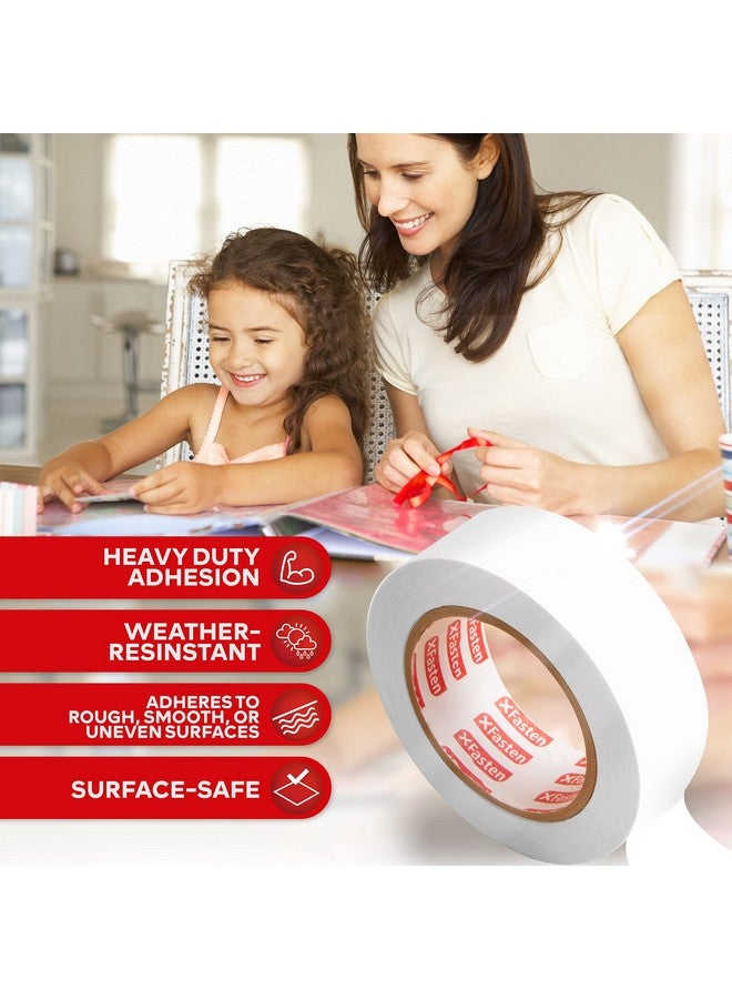 XFasten Double Sided Tape White Removable And Residuefree 2Inch X 30 Yards Surface Safe Twosided Sticky Adhesive Tape For Wall Floor Clothes Rug Fabric Crafts And Scrapbooking - Image 3