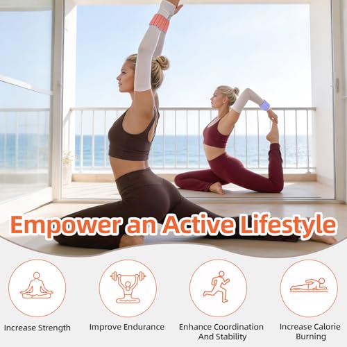 Abahub Wearable Wrist Ankle Weights Set of 2 Stackable Magnetic Weighted Bracelet for Women Waterproof Silicone Arm Leg Weights for Home Gym Workout Yoga Pilates Purple and Pink 22LB - Image 3