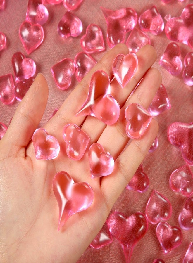 Bememo Christmas Acrylic Heart Gems for Table Scatter Decorations Vase Filler 3D Heart Shaped Rhinestones Valentine's Supplies(red Pink Rose, 220) - Image 3