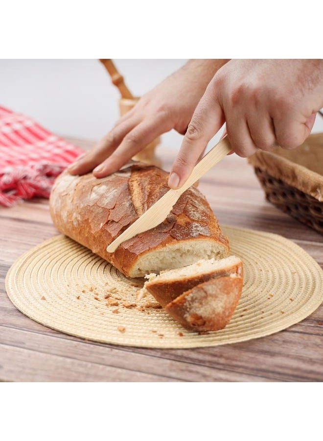 Gusto [100 Count Disposable Natural Bamboo Knives - Biodegradable and Eco-Friendly Bamboo Utensils for Outdoors, Parties, and Events - Image 3