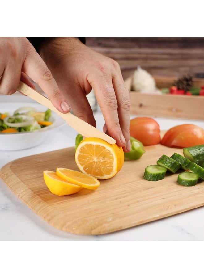 Gusto [100 Count Disposable Natural Bamboo Knives - Biodegradable and Eco-Friendly Bamboo Utensils for Outdoors, Parties, and Events - Image 5