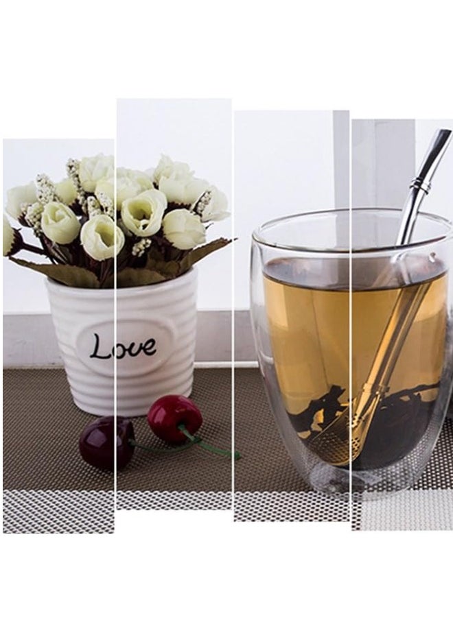 EHOME 3 PCS Stainless Steel Straws Drinking Straws Free Cleaning Brush Include, Colorful, 5 Piece Set  - Image 4
