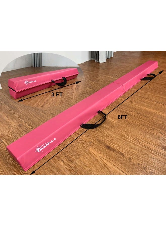 MARFULA 6 FT / 8 FT / 9 FT / 10 FT Balance Beam Folding Floor Gymnastics Equipment for Kids, Non Slip Base, Gymnastics Beam for Training Home Gym Use - Image 2