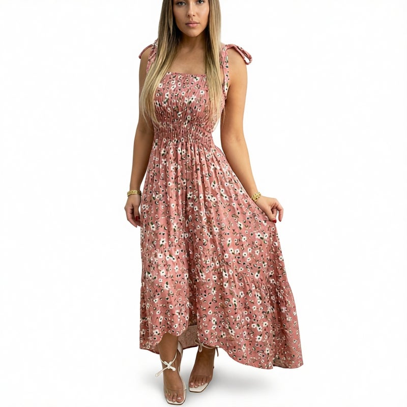 Spliced Print Irregular Strapless Tube Dress - Image 2