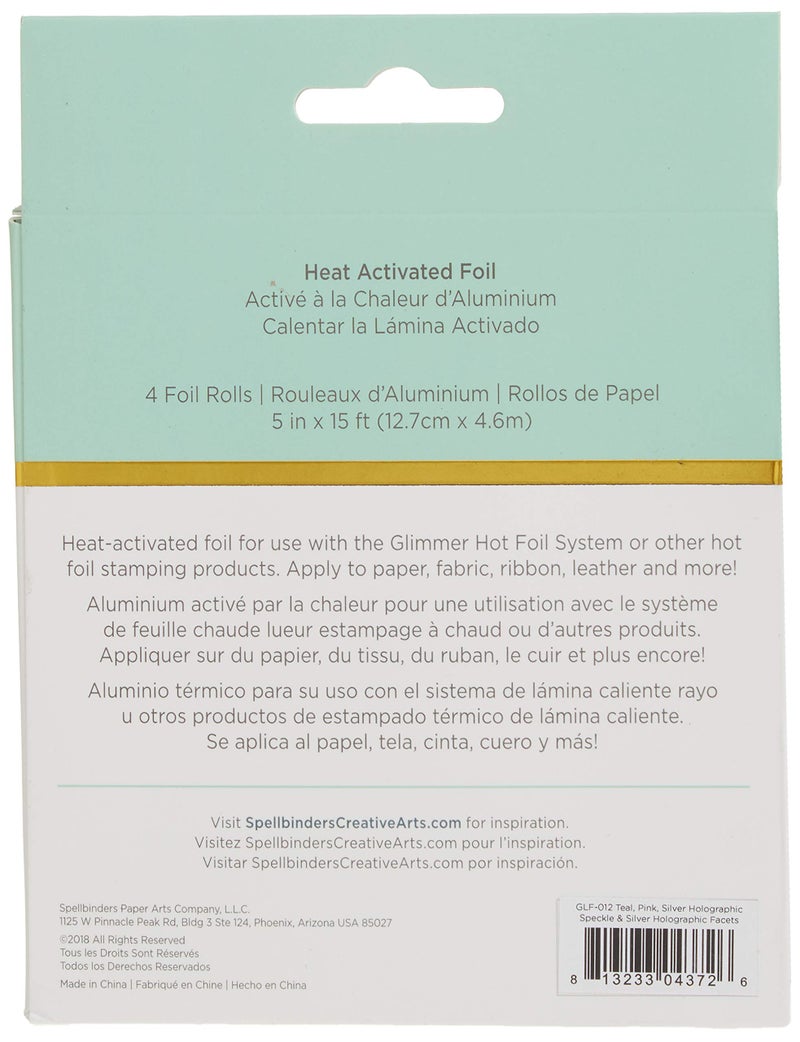 Spellbinders 4 Metallic & Holographic Variety Pack Glimmer Hot Foil Roll, Multi - Image 3