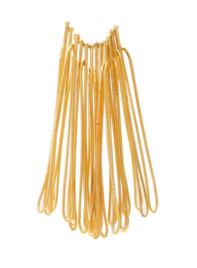 styling success Golden Colour Saree Dupatta Clip On Safety Pins for Women/Girls - Set of 12 - Image 2