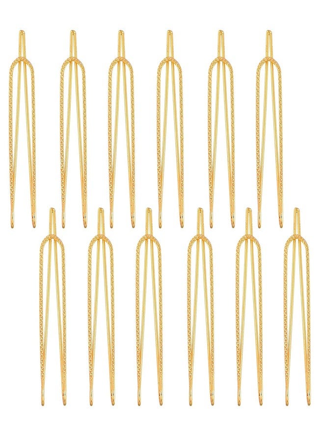 styling success Golden Colour Saree Dupatta Clip On Safety Pins for Women/Girls - Set of 12 - Image 4