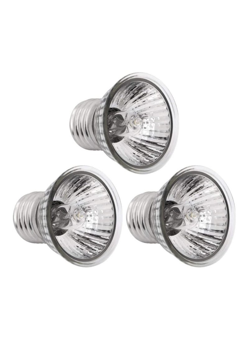 3Pack 25W UVA+UVB Bulbs Heat and Light for Reptiles Amphibian Tanks Terrariums Cages Lamp Basking Heater Replacement Works with Various Fixtures - Image 1