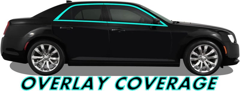 SlickMod Chrome Delete Blackout Vinyl Overlay for 2011-2021 Chrysler 300 Window Trim (Matte Black) - Image 2