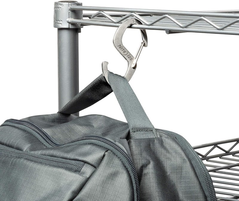 NiteIze S-Biner Hook 'N Hold S-Hook, Stainless Steel S-Hook with Clip, Holds Pans, Tools and Plants, Stainless (Pack of 2) - Image 3