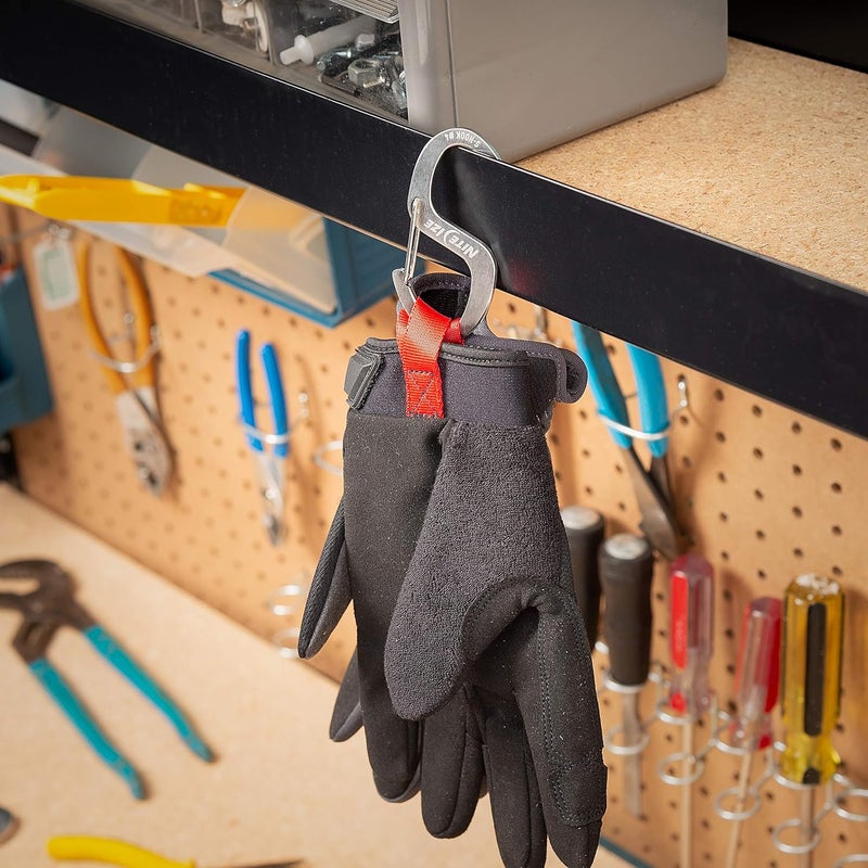 NiteIze S-Biner Hook 'N Hold S-Hook, Stainless Steel S-Hook with Clip, Holds Pans, Tools and Plants, Stainless (Pack of 2) - Image 2