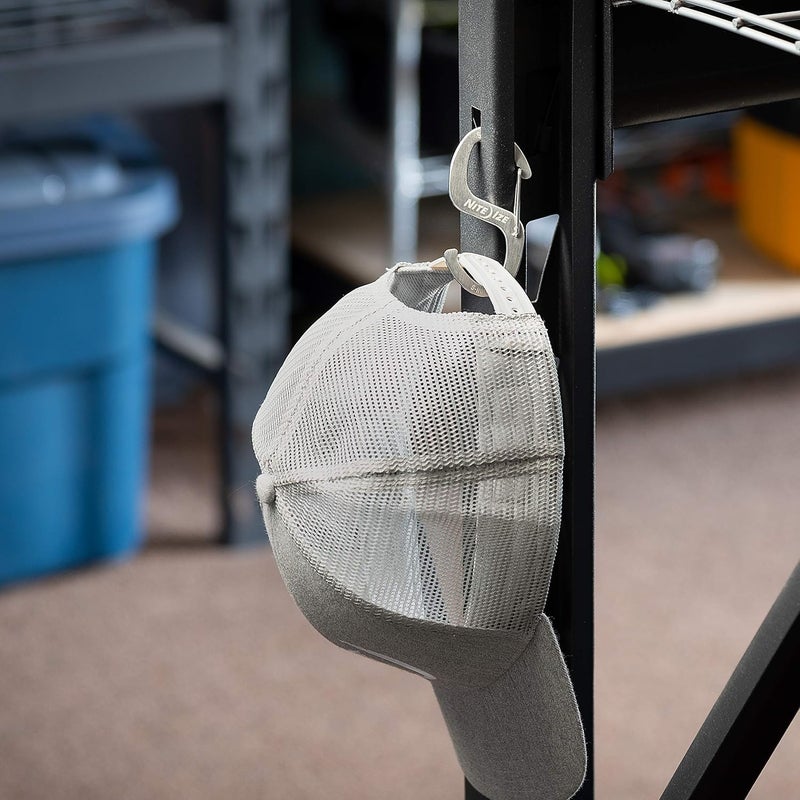 NiteIze S-Biner Hook 'N Hold S-Hook, Stainless Steel S-Hook with Clip, Holds Pans, Tools and Plants, Stainless (Pack of 2) - Image 4