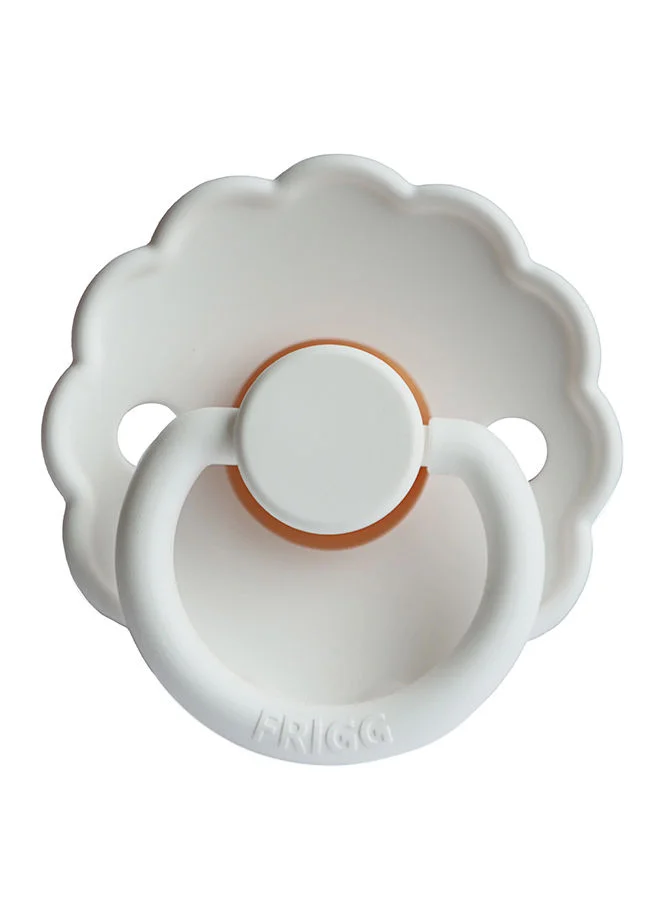FRIGG Daisy Latex Baby Pacifier, 0-6 Months, Size 1, Pack of 1 - Bright White