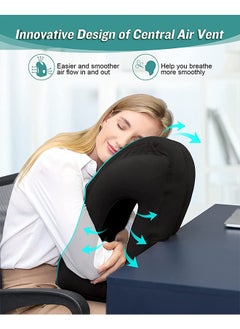 Arabest Travel Pillow - Multifunctional Smart Inflatable Neck Pillow, Portable Head & Spine Cushion for Comfortable Sleeping on Airplanes, Trains, in Offices, Camping & Traveling (Black)  - Image 3