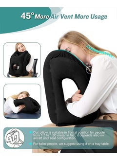 Arabest Travel Pillow - Multifunctional Smart Inflatable Neck Pillow, Portable Head & Spine Cushion for Comfortable Sleeping on Airplanes, Trains, in Offices, Camping & Traveling (Black)  - Image 4