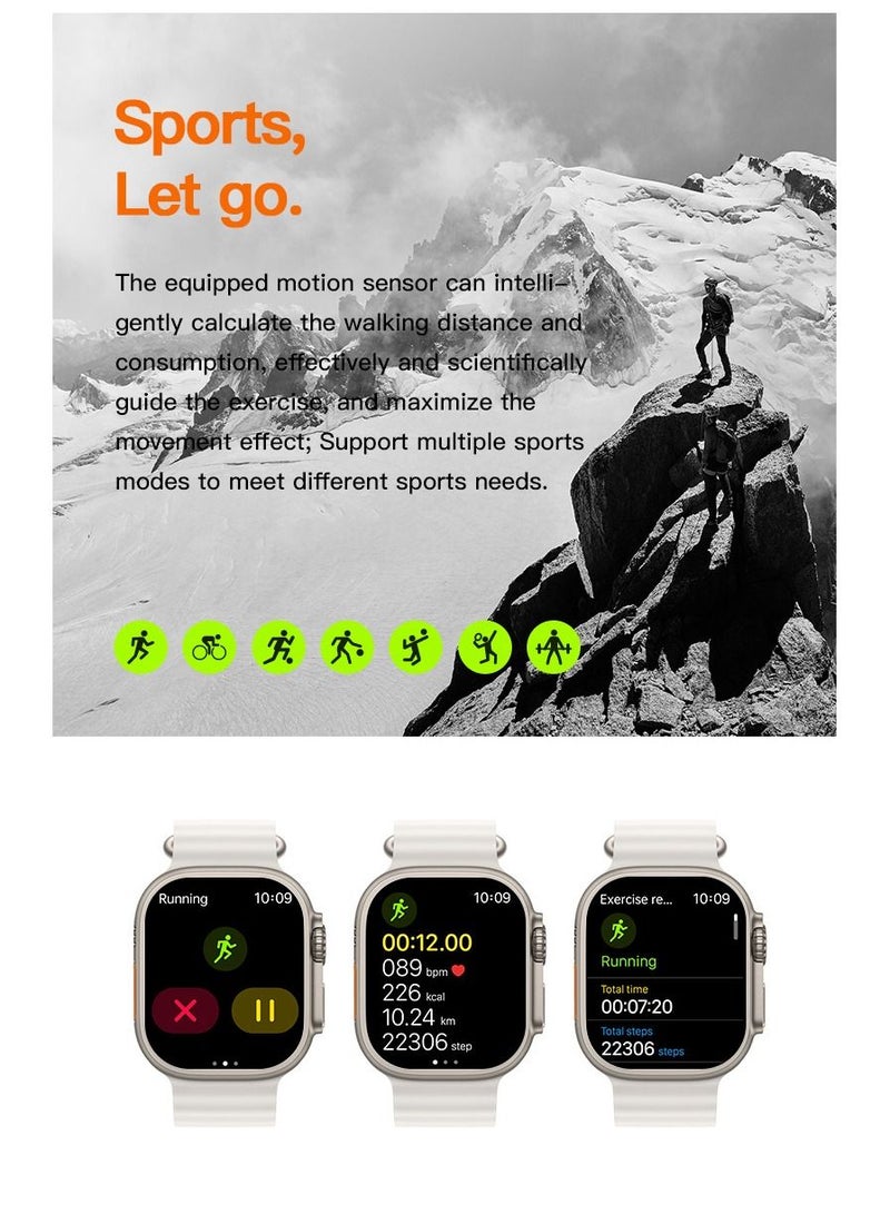 AROAQ T900 Ultra Max Bluetooth Smart Watch with Heat Rate Blood Pressure And Blood Oxygen Monitoring - Image 3