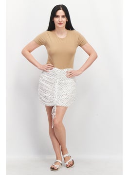 Collective The Label Women Textured Casual Mini Skirts, White  - Image 4
