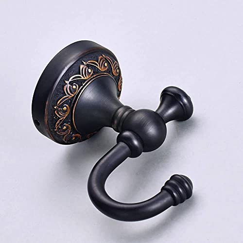 Leyden Brass Towel Hooks, Oil Rubbed Bronze Robe Hooks Antique for Bathroom Cloakroom Kitchen - Image 5