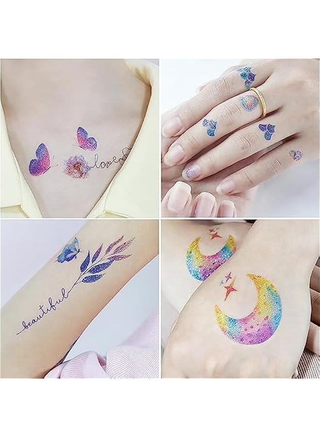 Colorful erfly Wing Temporary Tattoos, 13 Sheets Waterproof Fake Stickers for Women, Girls, Face Makeup, Eye Makeup, Birthday Party Gifts. - Image 4