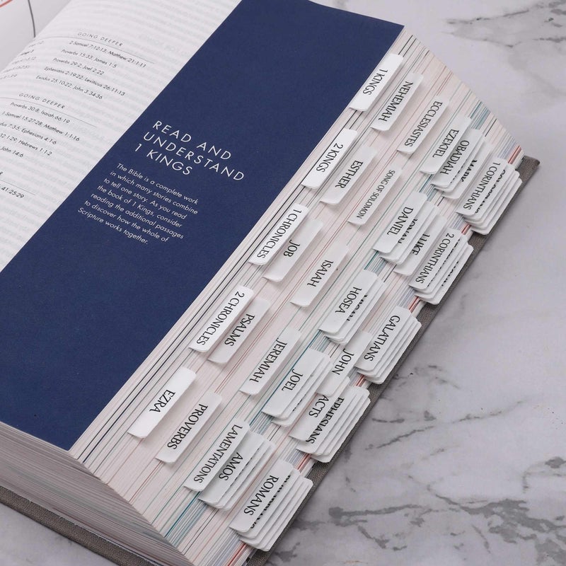 Thinkor Reposition Laminated Bible Tabs, Large Print Stickers, Easy to Read and Apply Bible Tabs for Women and Man (Cream White) - Image 5