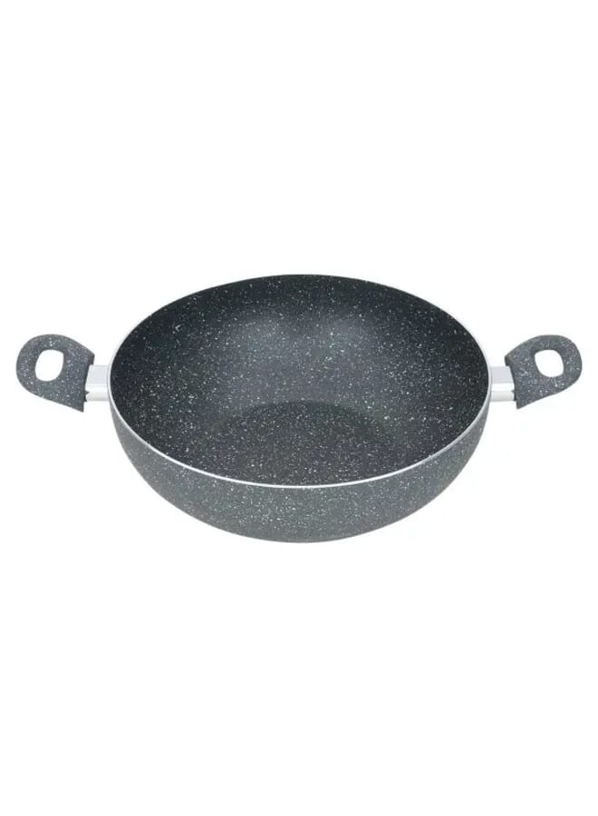 RUOQI Dark Gray Granite Deep Frying Pan with Two Hands 28 cm - Image 2