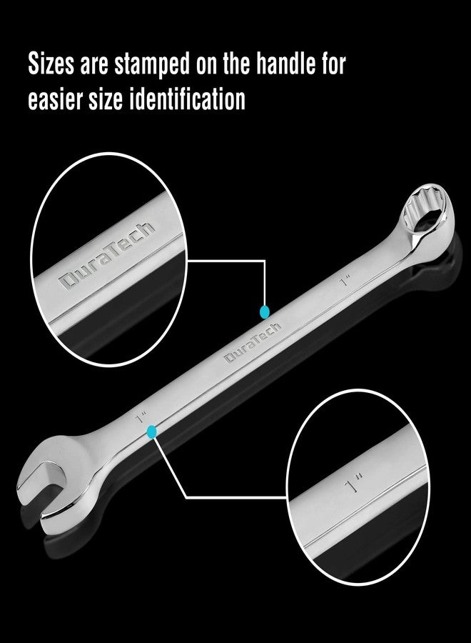 DURATECH Long Pattern Combination Wrench Set, SAE, 5-Piece, 1" to 1-1/4", 12 Point, CR-V Steel, with Rolling Pouch - Image 4
