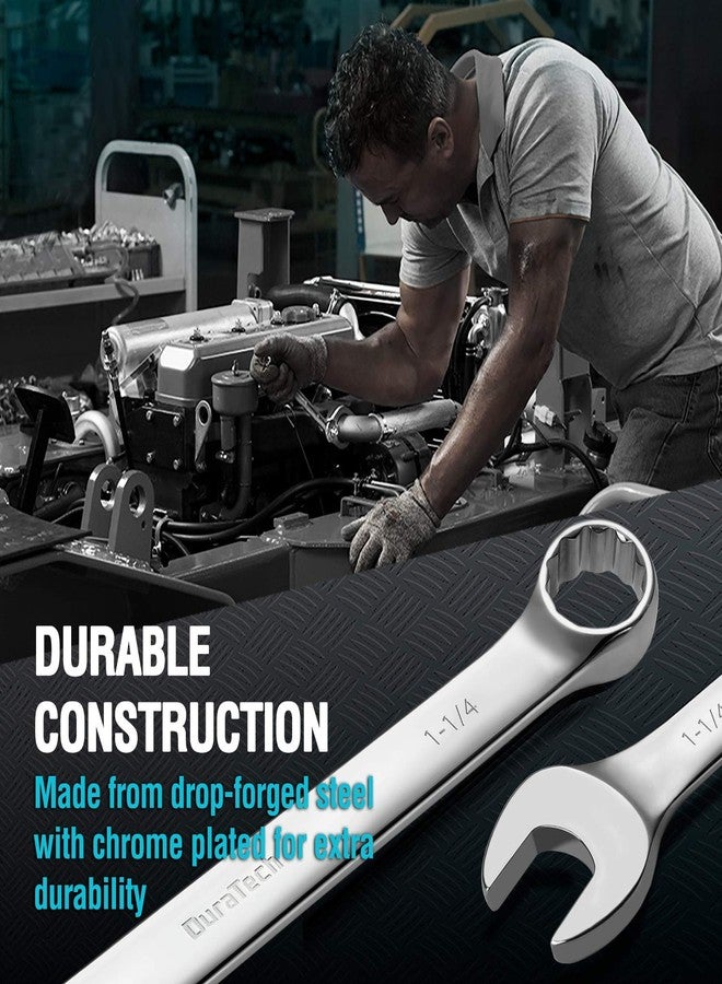 DURATECH Long Pattern Combination Wrench Set, SAE, 5-Piece, 1" to 1-1/4", 12 Point, CR-V Steel, with Rolling Pouch - Image 5